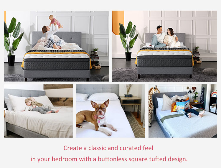 JLH Mattress - Quality Modern upholstered bed One-min assembled Manufacturer MB3658ZT 8