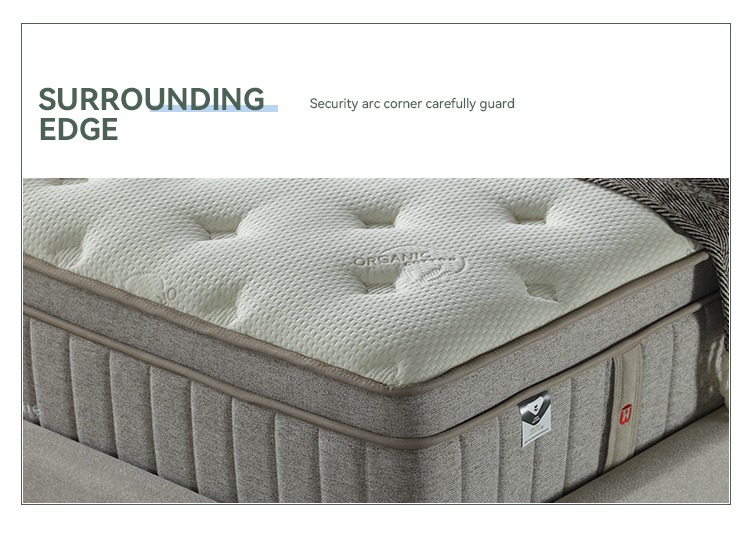 34PA-94 Natural Fresh Oraganic Cotton firmer Box spring mattress Products | JLH Mattress 12