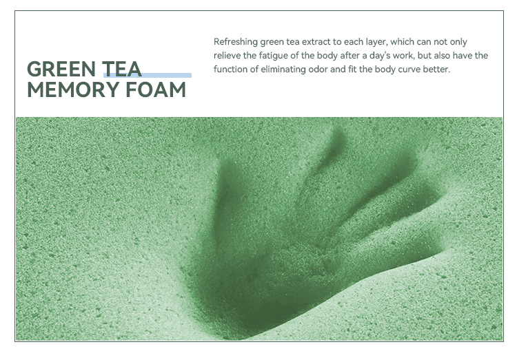 30TM-02 Best Quality Green Tea Memory foam mattress Factory 12