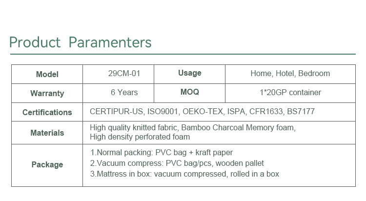29CM-01 Best Baoboo Charcoal Memory foam Mattress Factory Price - JLH Mattress 14