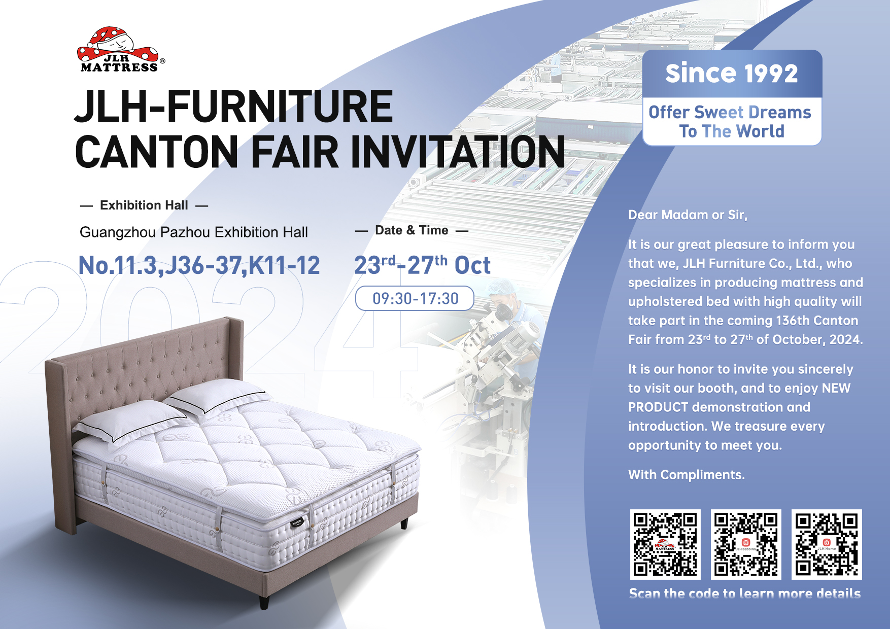 Пригласительное письмо на Кантонскую ярмарку - JLH Furniture 1