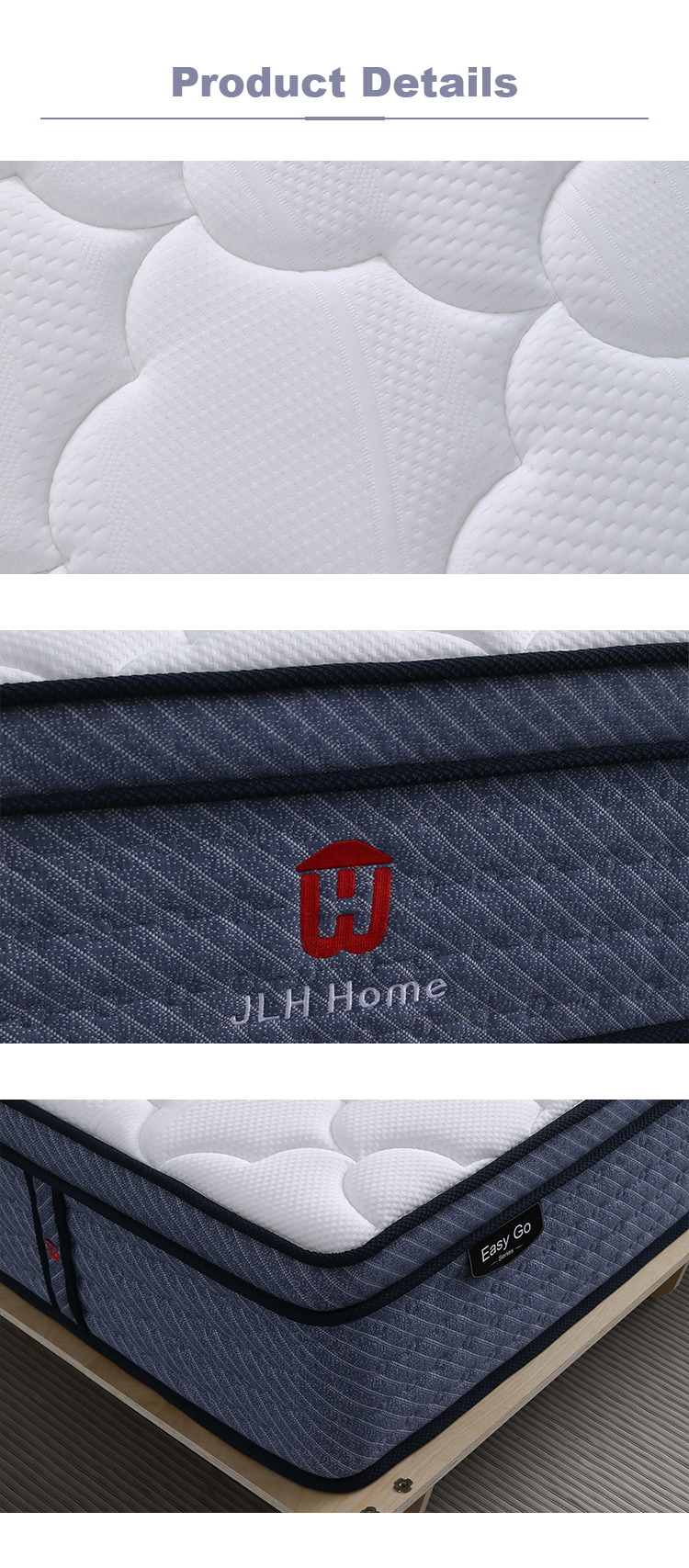 34PB-50 Customized Inch Queen Pocket Spring Mattress for Back Pain Made in China Bed Mattresses in a Box- JLH Mattress 17