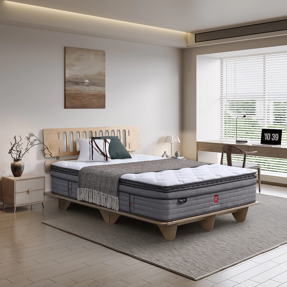 4APB-10 Popular Styles for E-Commerce Bedroom Furniture Euro Box Top Pocket Spring Bed Mattress Compressed in Boxes - JLH Mattress 1