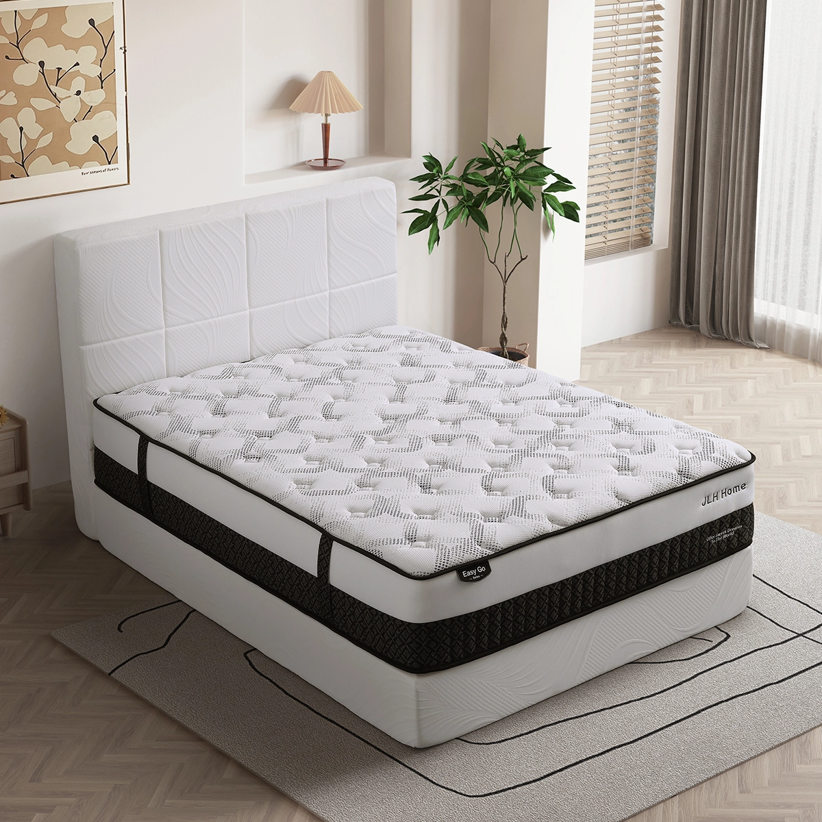 34PB-52 Fabrik-Großhandel Budget-Federkernmatratze im Karton - Preiswertes Taschenfederkern-Design, hypoallergener Bezug, einfacher Transport &amp; tägliche Nutzung 1