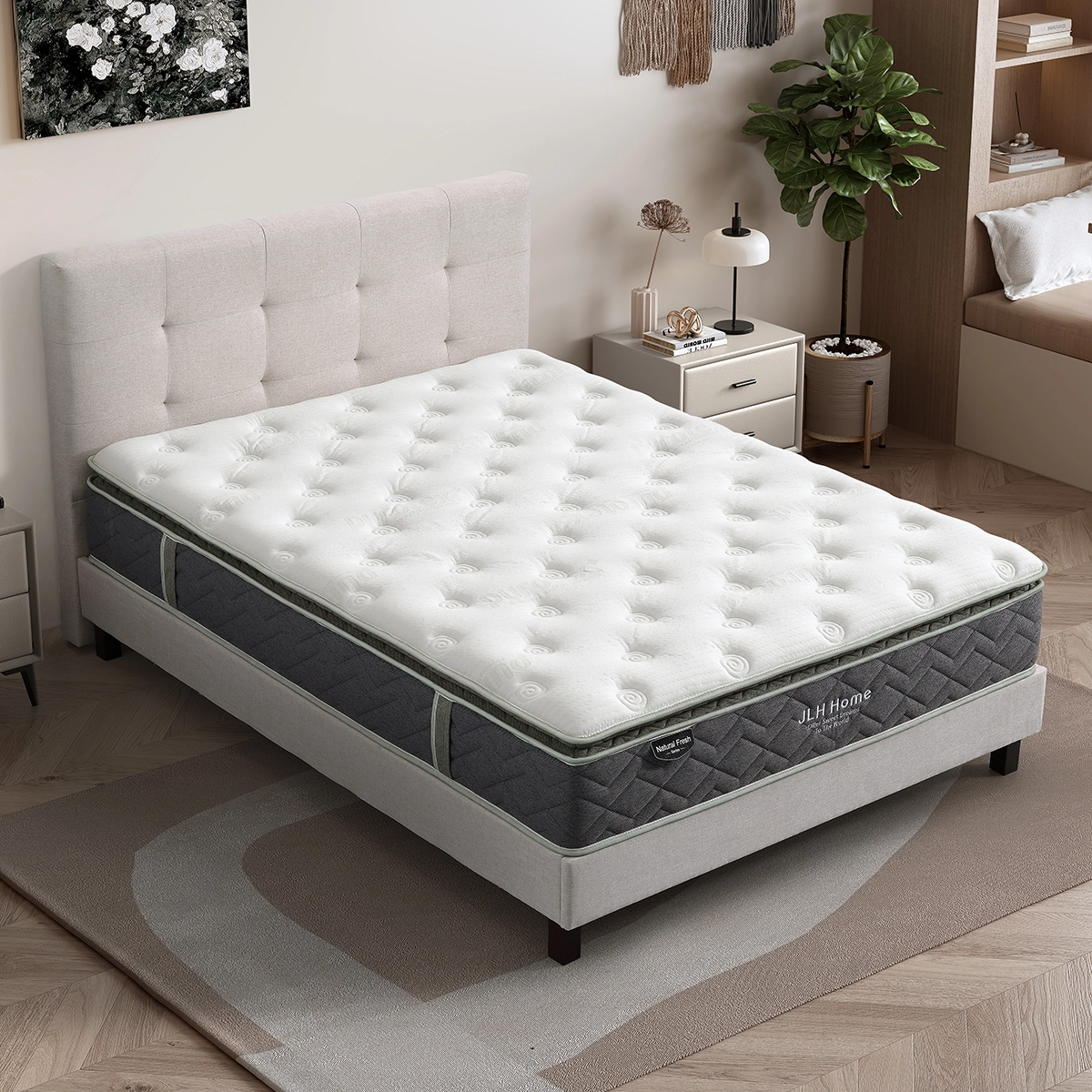 Matelas en mousse respirante moderne et populaire 32PB-31, tailles King/Queen, matelas à ressorts ensachés de qualité supérieure - JLH Home 1