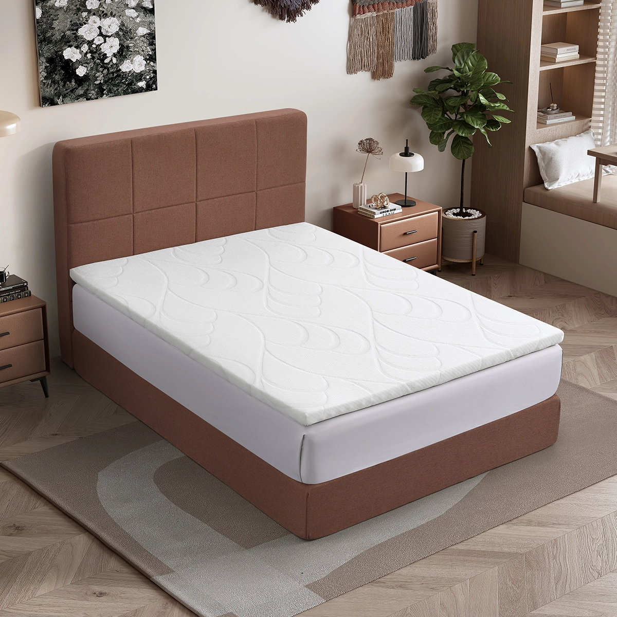 5MF-01 Hypo-allergenic Premium Full Size Zero Pressure Memory Foam Mattress Topper with Zipper- JLH Home 1