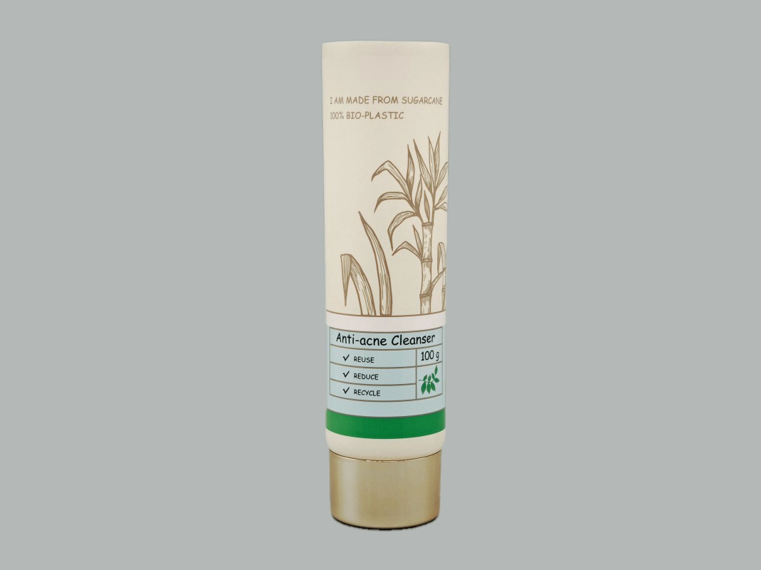 100% Sugarcane Eco Tube with Gold Cap for Premium Cosmetics 1