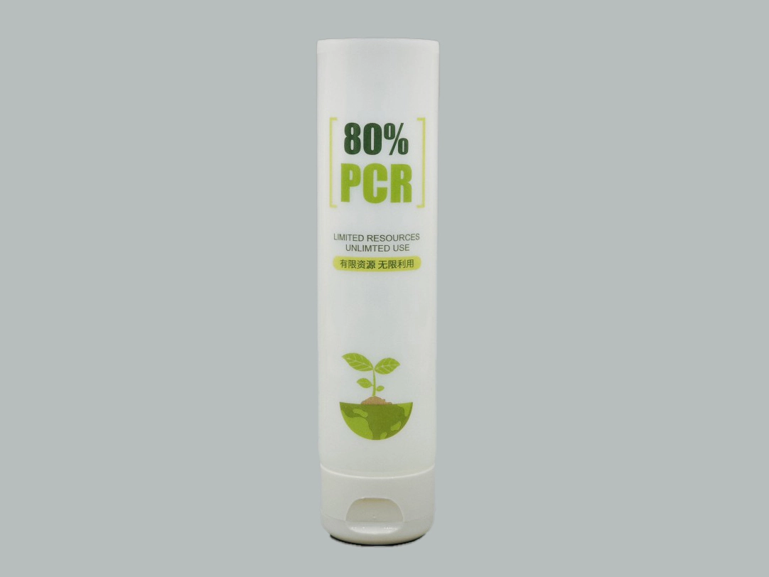 80% PCR Eco freundliche Quetschtube D35mm 100ml transparente Matte White Cap 1