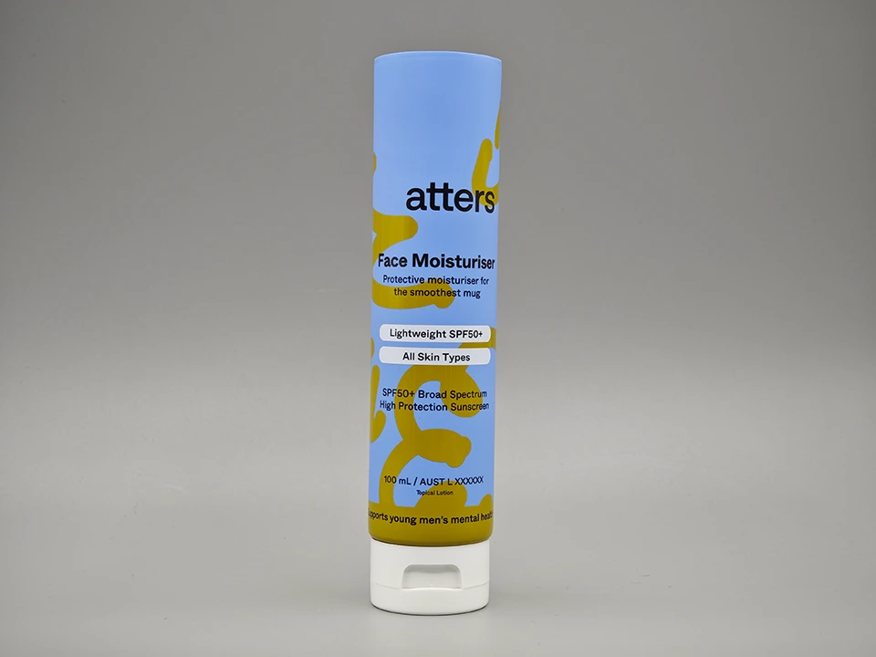 Blue Matte Sunscreen Tube White Flip Cap Round Packaging 1