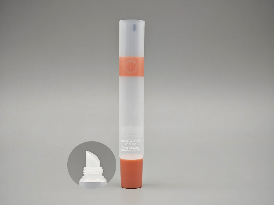 Transparent Lip Balm Tube Brown Twist Cap Round Packaging 1