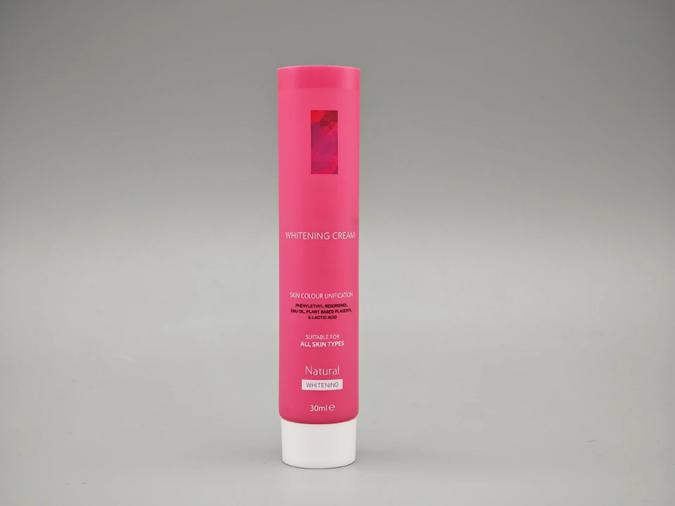 Pink Brightening Cream Tube White Twist Cap Round Packaging 1