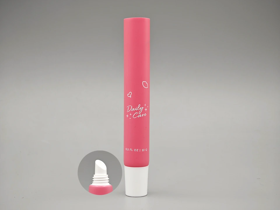 Pink Lip Balm Tube Hard Applicator Round Twist Cap Packaging 1