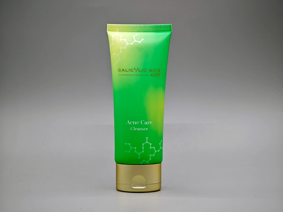 Acne Care Cleanser Flat Tube Green Gold Design 100ml D45mm 1