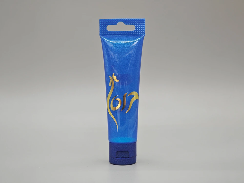 Tube with Hanging Hole Flip Top Cap in Blue Glossy Finish D30mm 75ml 1