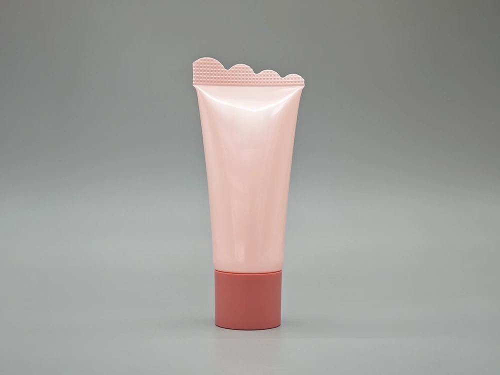 Tube à crème avec queue et capuchon de torsion en forme d'onde en D40 mm rose 100ml 1