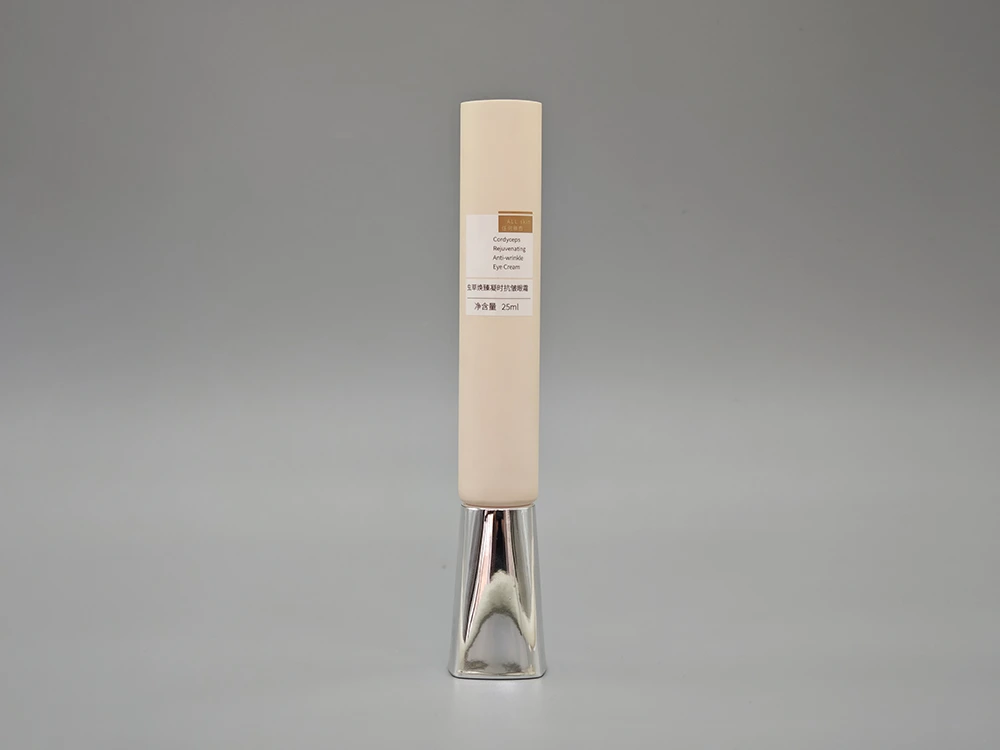 Custom Eye Cream Tube With Round Massage Tip And Silver Plated Cap 25ml 1