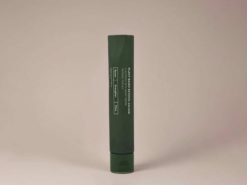 Aluminum Squeeze Tube With Green Flip Top Cap And White Printed Body 30ml 1
