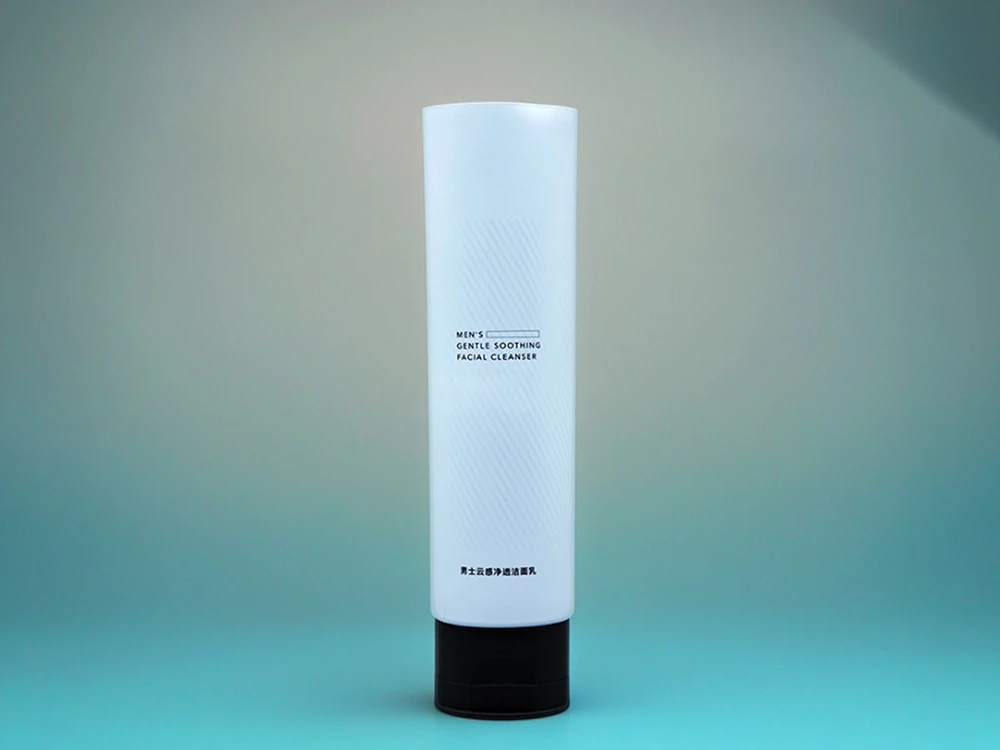 Tube de nettoyant en visage bleu avec impression d'écran UV tactile et capuchon de feuille de feu 100g 1