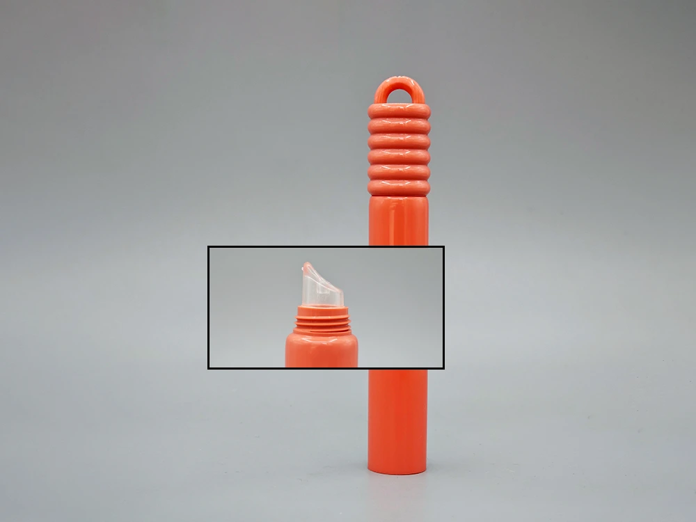 Hookable Lip Balm Tube With Transparent TPE Applicator And Orange Body 10g 1
