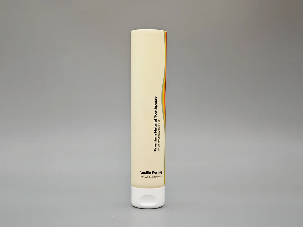 Gelbe Zahnpastarohr mit weißem Flip-Top-Kappe PE-Material 100ml 1