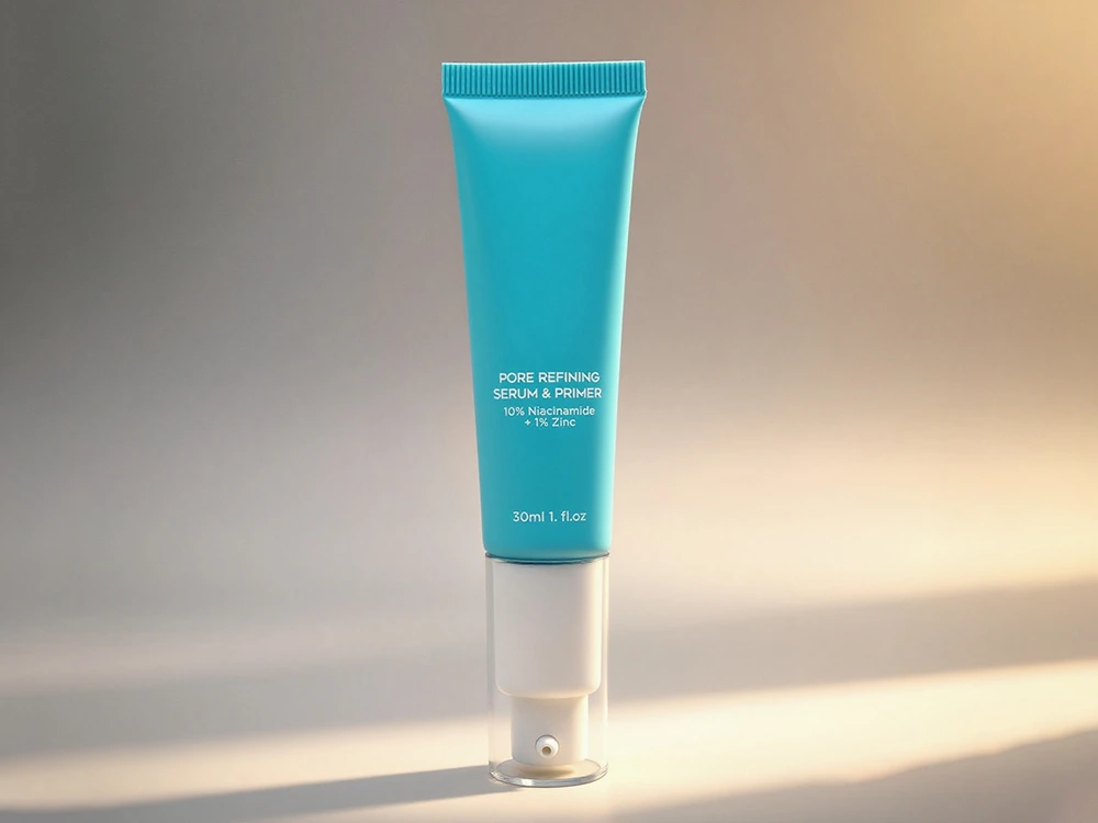 Blaue PE-Lotion-Pumptube mit weißer Pumpe und durchsichtiger Kappe, 30 ml 1