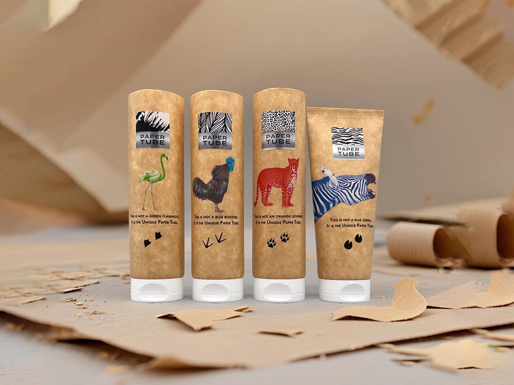Eco Paper Tube Sustainable Development Packaging Flip Top Cap 75ml D35mm 1
