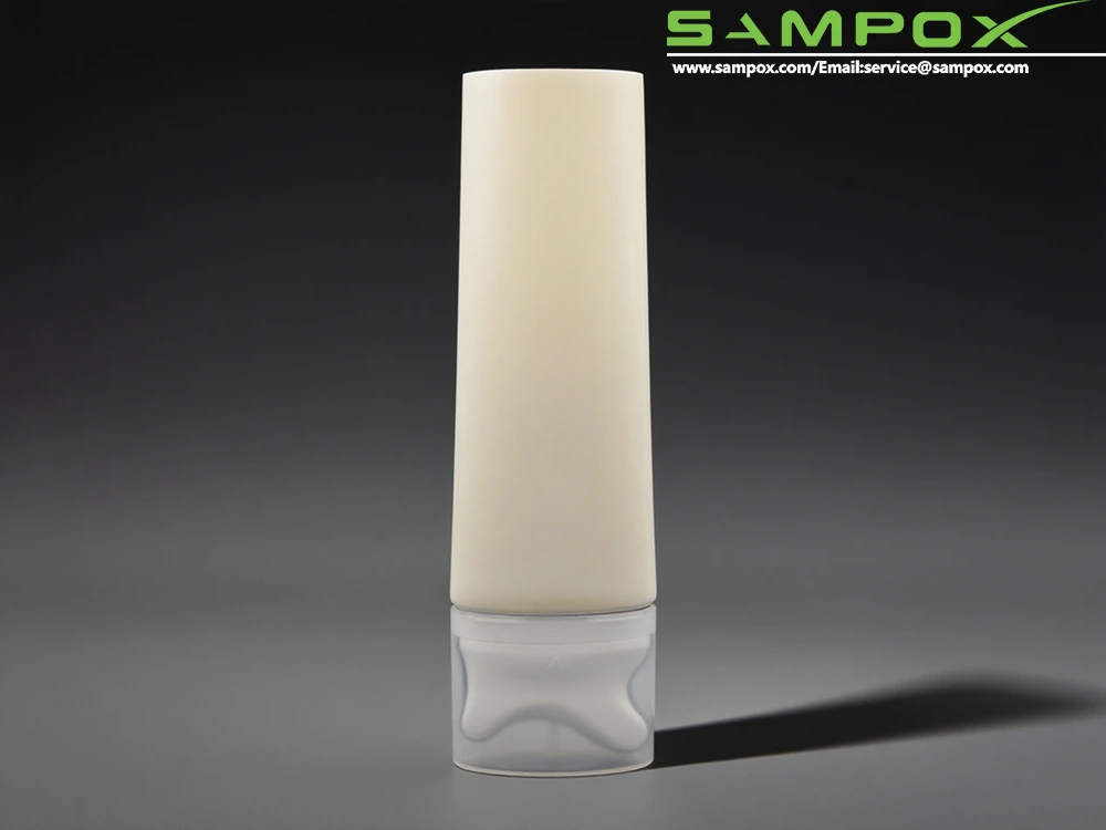 Beige Massage Tube With White Applicator Head For Skincare D50mm 1