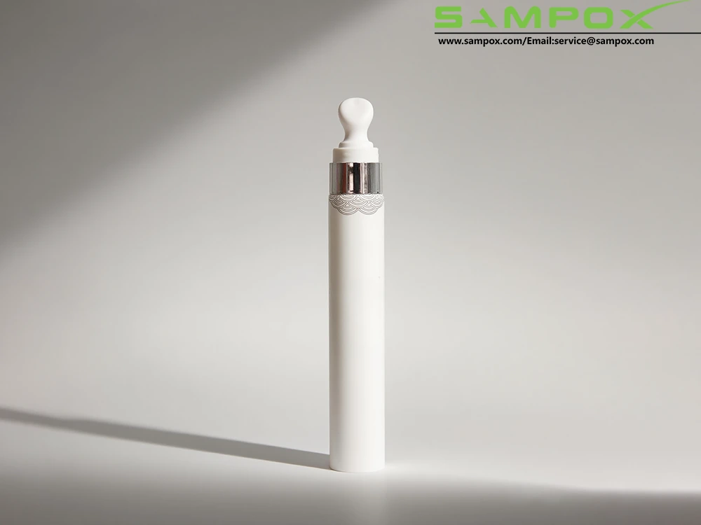 White PE Eye Cream Tube With Ceramic Tip D19mm 1