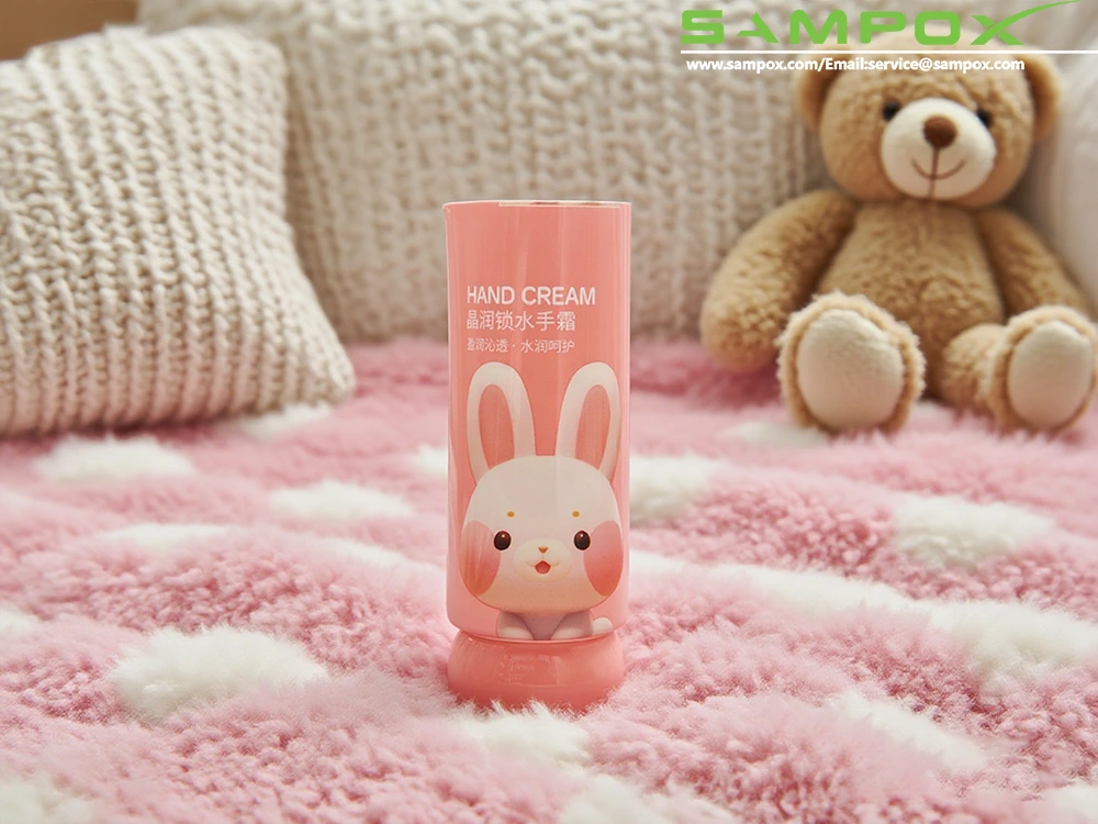 Pink PE Hand Cream Tube with Bead-Style Cap D35mm 1