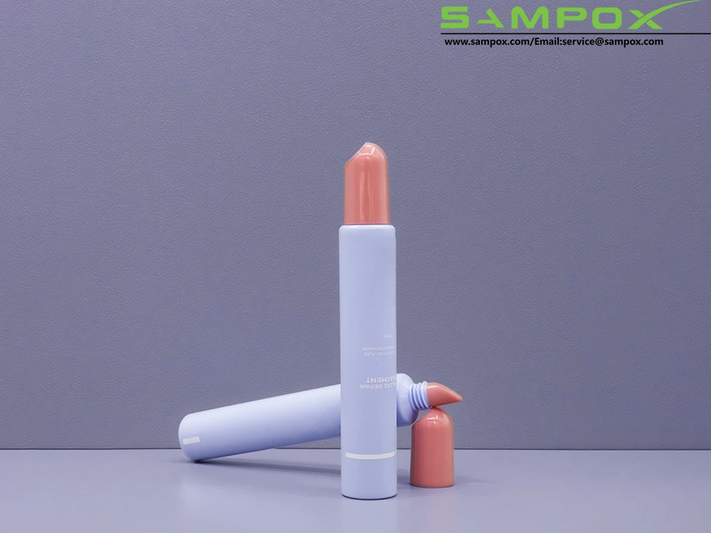 Purple PE Lip Balm Tube with Slanted Head Hat D19mm 1