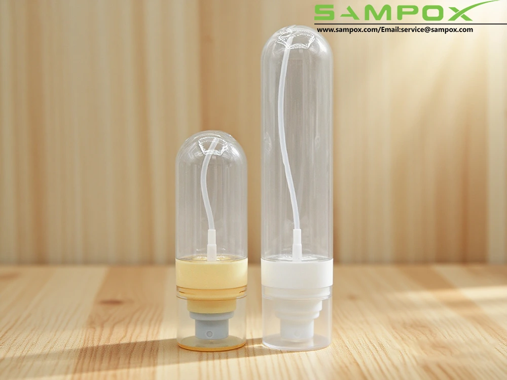 ขวดสเปรย์ PET ใสแบบคว่ำ คอแบน ฐานกลม ขนาด 37 มม. 1