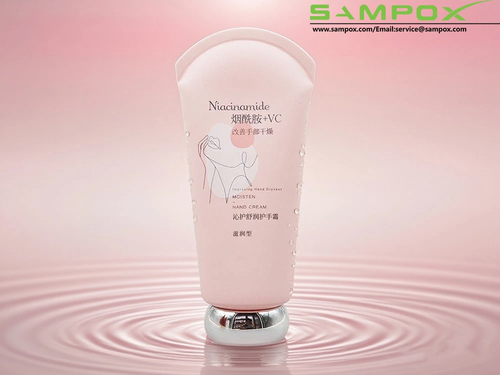Hand Cream Tube with Pink Body and Unique Shaped End D40mm 1