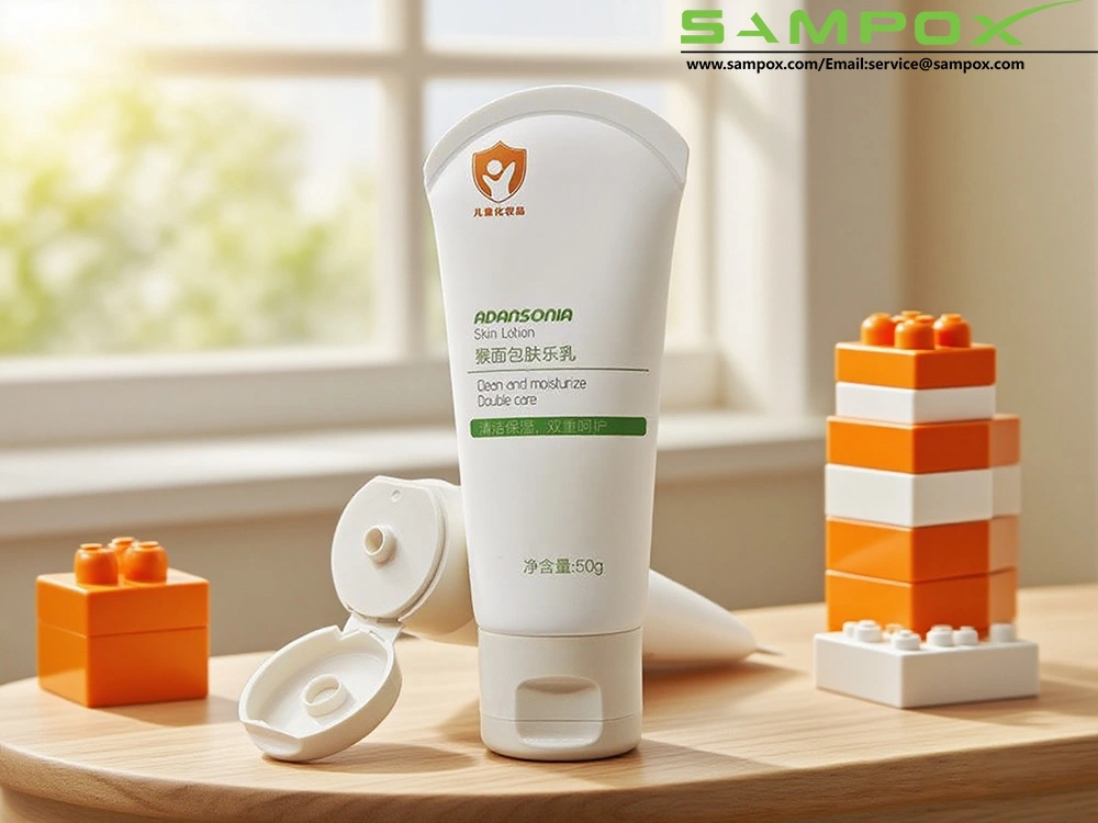 Children's Cosmetic Tube with White Body and Unique Shaped End D35mm 1