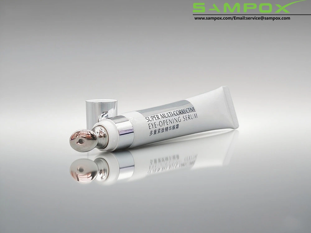 Augencremetube mit silberplattiertem Verschluss und Applikator aus einer Legierung, D19 mm 1