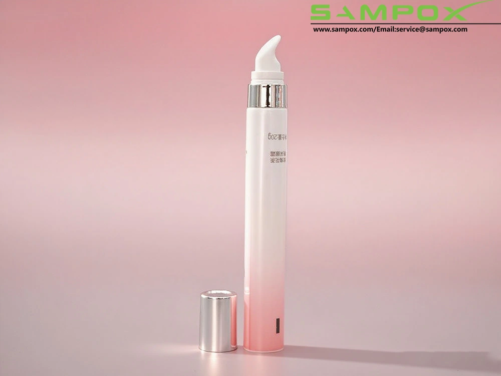 Augencreme-Tube mit Farbverlauf von Rosa zu Weiß und silberfarbenem Verschluss, 20 g 1