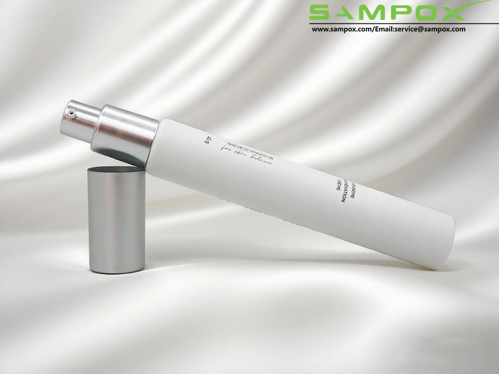 Tube de lotion en polypropylène blanc avec pompe, bouchon et pompe électroplaqués mats, 40 g/25 mm 1