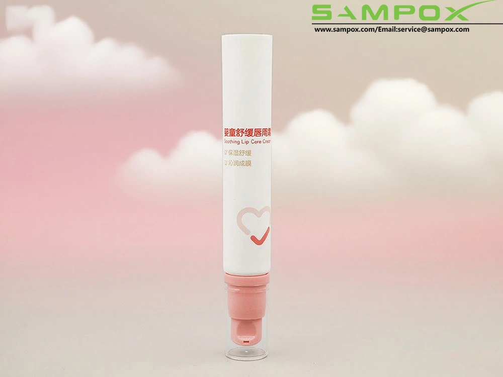 Tube de lotion blanc avec pompe pingouin rose et bouchon transparent, 15 g 1