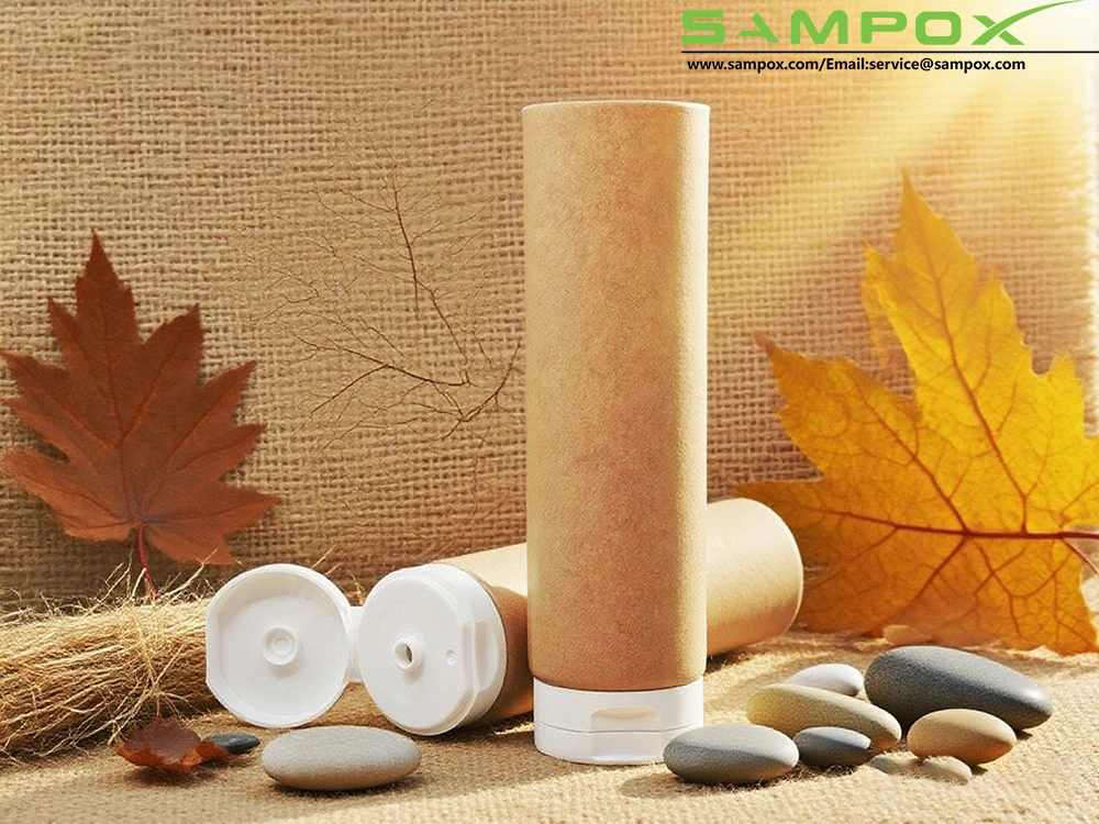 Tuba papierowa Kraft 40 mm – ekologiczne opakowanie z białą plastikową nakrętką o zredukowanej grubości 1