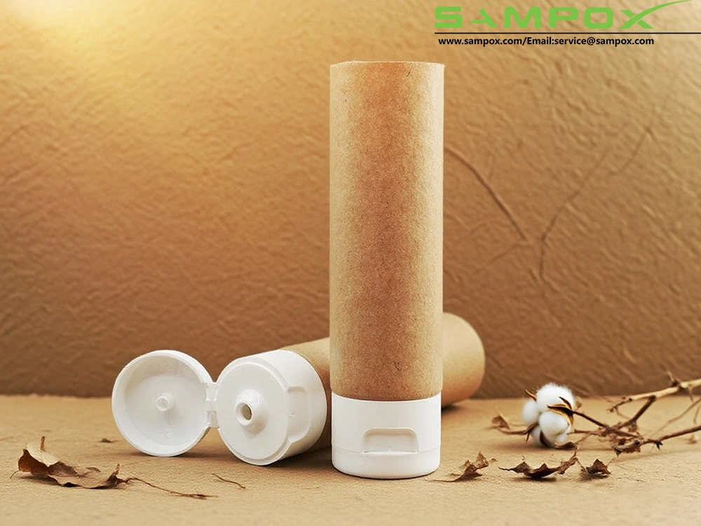 Tuba z papieru pakowego 35 mm – ekologiczne opakowanie z białą zakrętką z zatrzaskiem 1