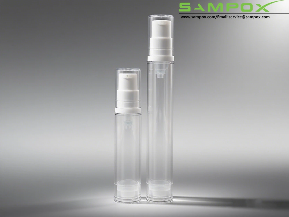 Transparent AS Airless Lotion Bottle with White Pump, 5ml/10ml/15ml 1