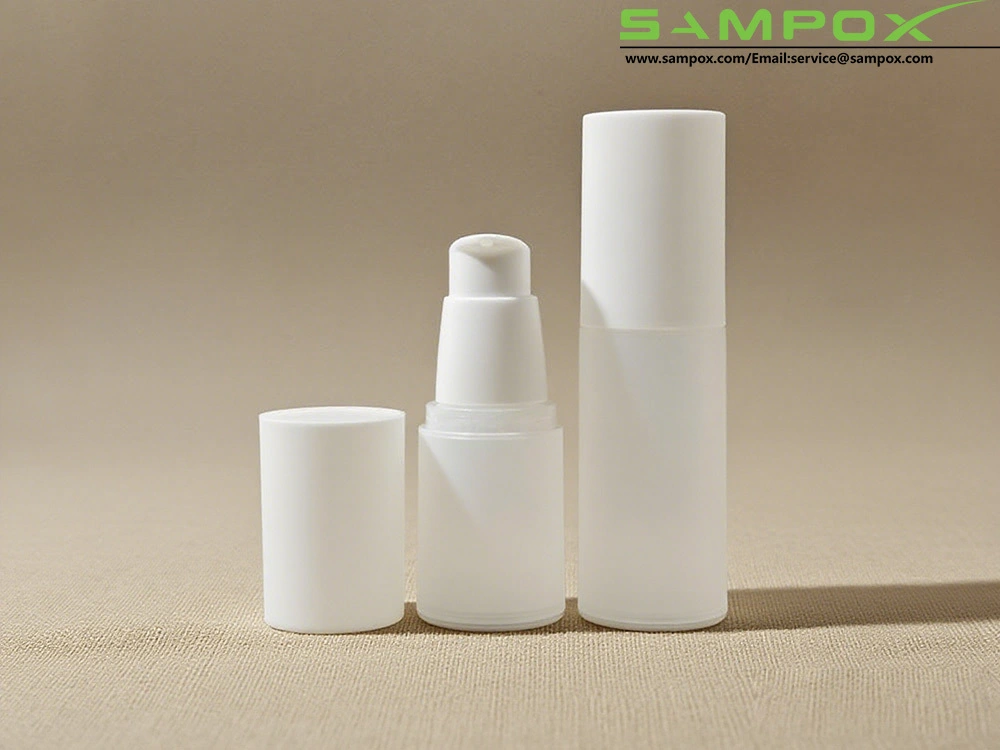 Флакон для лосьона из матового полипропилена Airless с белым дозатором и защитным колпачком, 15 мл/20 мл/30 мл/50 мл 1