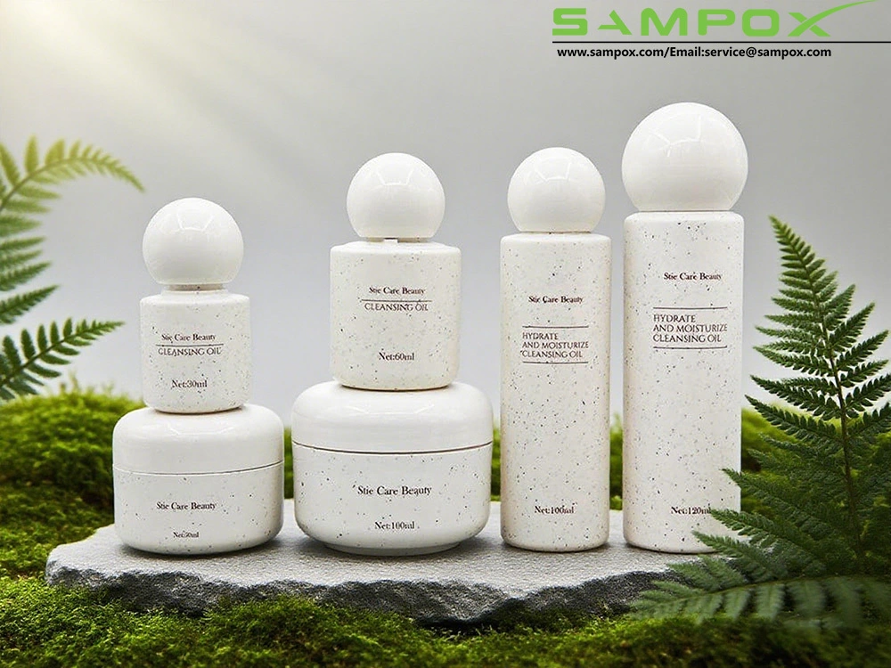 Flacon de soin écologique en paille de blé avec bouchon rond, 30 ml à 120 ml 1