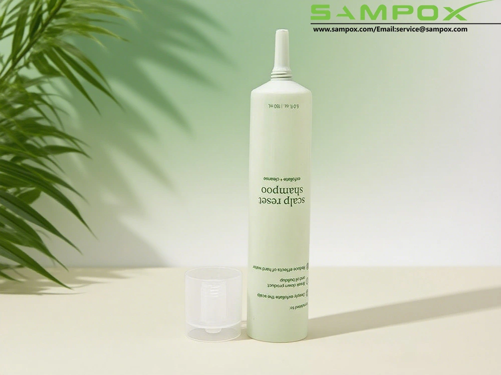 Pale Green PE Shampoo Tube with Large Precision Nozzle 150ml/40mm 1