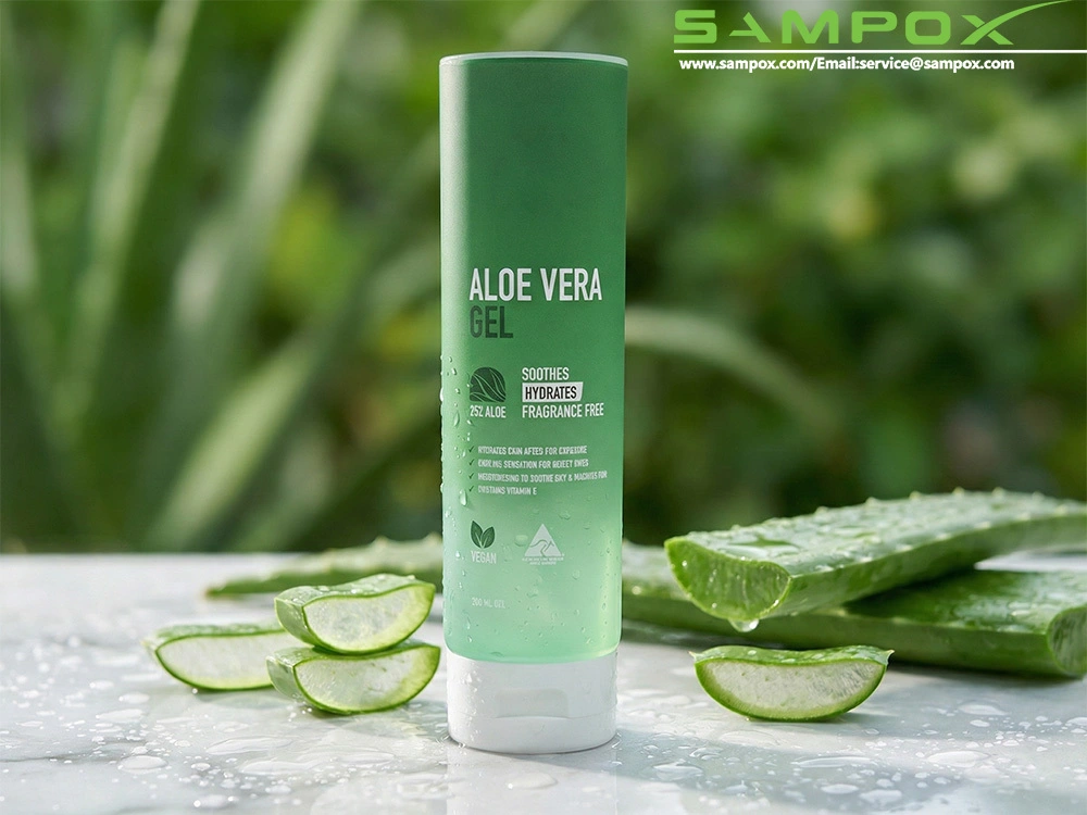Aloe Vera Gel Tube Green Gradient White Flip Cap Large Capacity 1