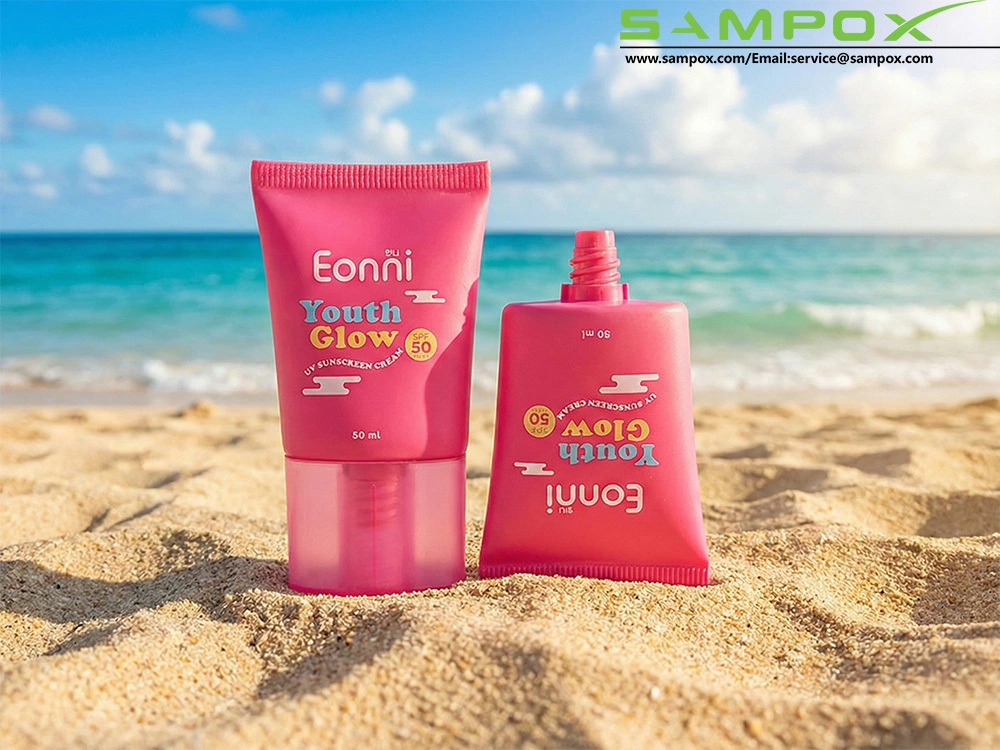 Vibrant Hot Pink PE Oval Tube for Sunscreen 30ml/35mm 1