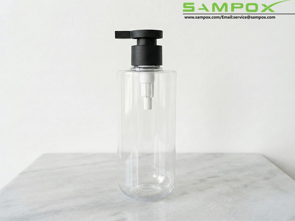 Clear PET Airless Pump Bottle with Matte Black Dispenser 1