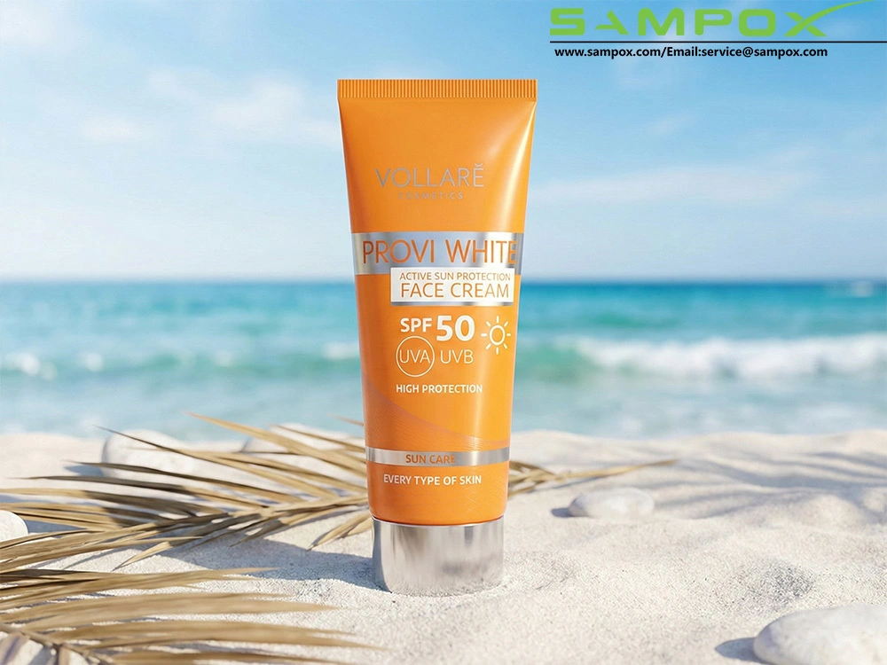 Vibrant Orange PBL Tube for SPF 50 Face Cream 50ml/35mm 1
