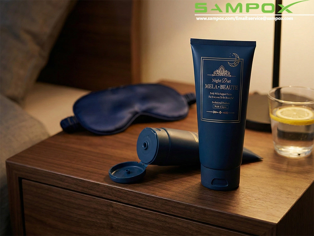 Matte Midnight Blue PE Tube with Gold Hot Stamping 150g/50mm 1