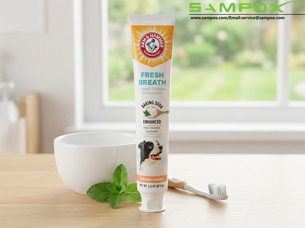 Tube de dentifrice blanc ABL pour animaux de compagnie avec impression photoréaliste, 67,5 g, 25 mm 1