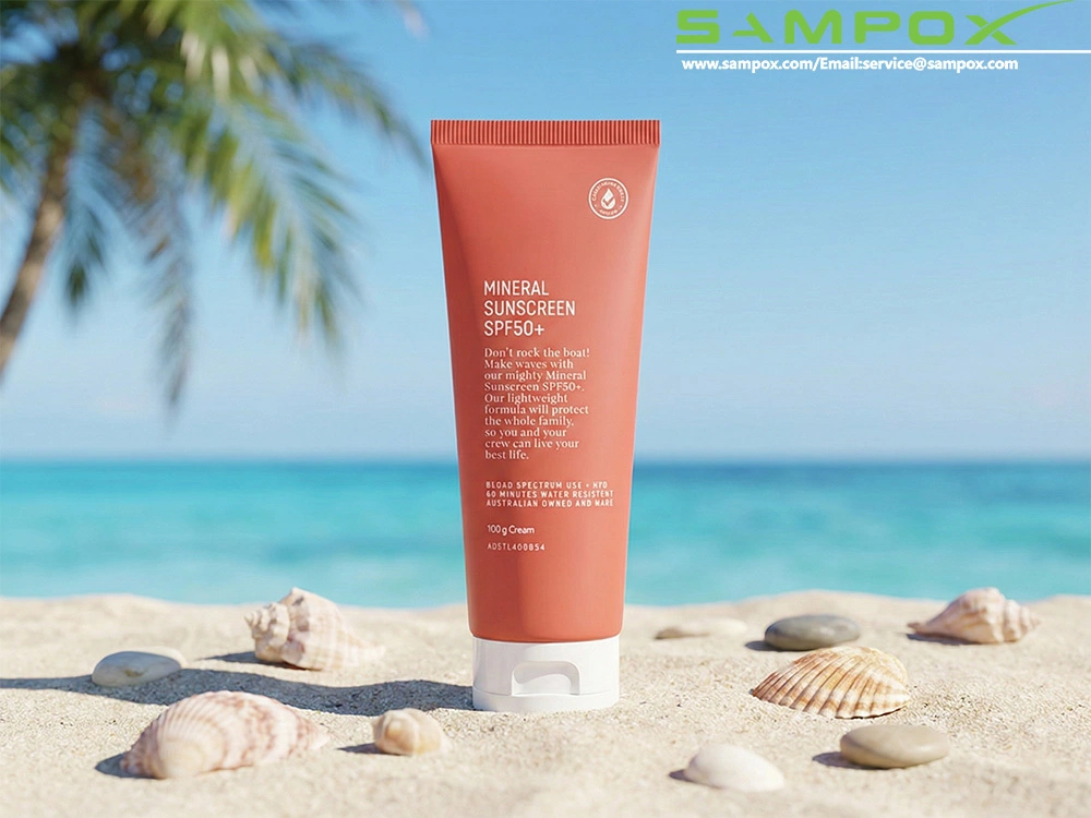 Tubo protector solar de PE terracota mate con serigrafía, 100 g, 40 mm 1